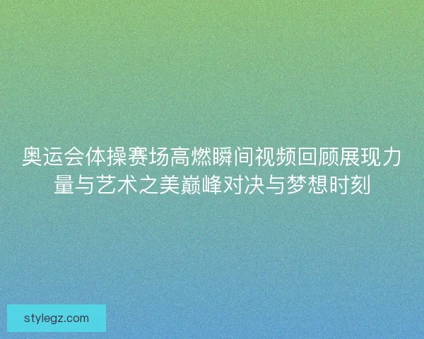 奥运会体操赛场高燃瞬间视频回顾展现力量与艺术之美巅峰对决与梦想时刻